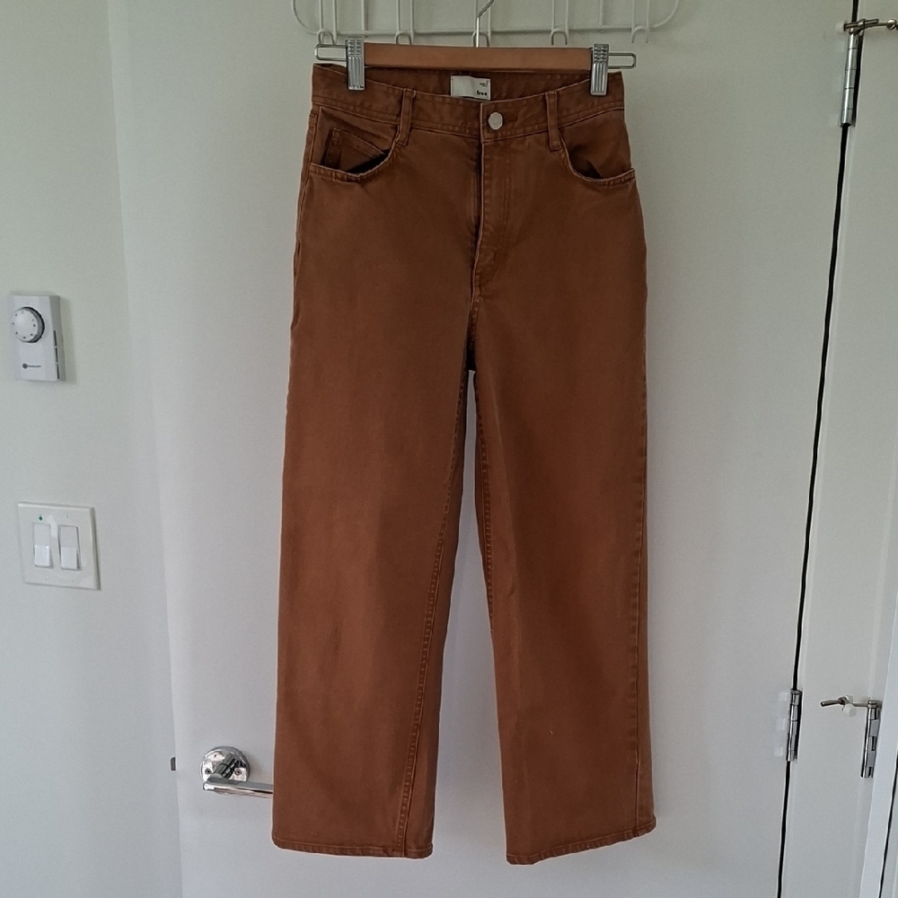 Wilfred Free Chocolate Brown Straight-leg Ankle Jeans (Size US 2; ~26" Waist)